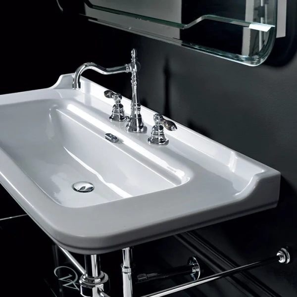 Раковина Kerasan Waldorf 4142K1bi/cr 100 см подвесная - фото 3