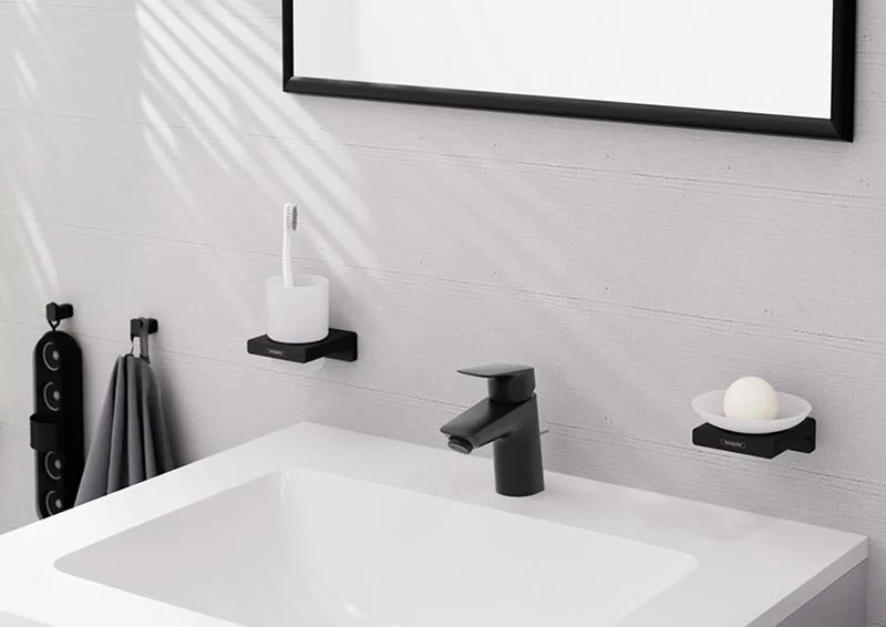 Смеситель для раковины Hansgrohe Logis матовый черный - фото 3