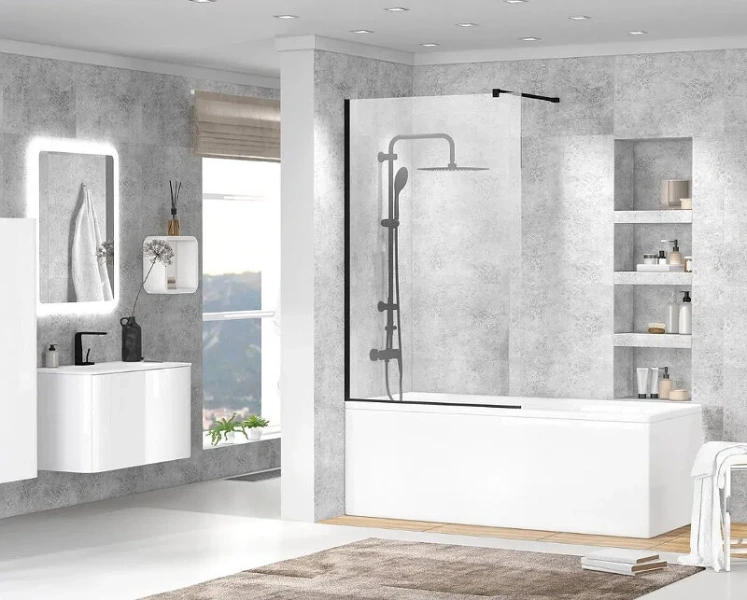 Шторка для ванны Cezares LIBERTA-V-1-80/155-C 80х155 см неподвижная - фото 4