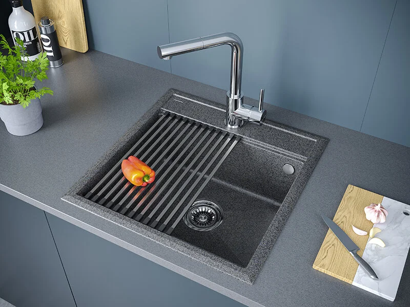 Мойка для кухни Paulmark Stepia 50 см графит, квадратная - фото 3