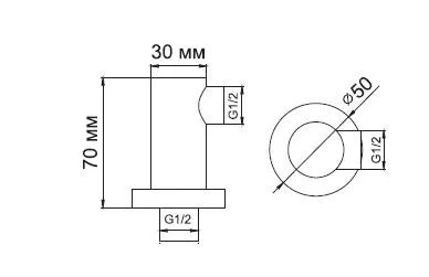 Подключение для душевого шланга WasserKRAFT круглое - фото 2