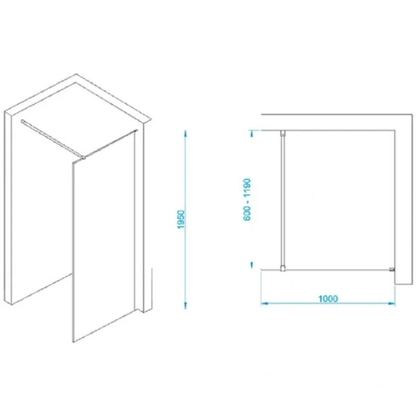 Душевая перегородка RGW Walk In 35100210 100 см алюминий - фото 2