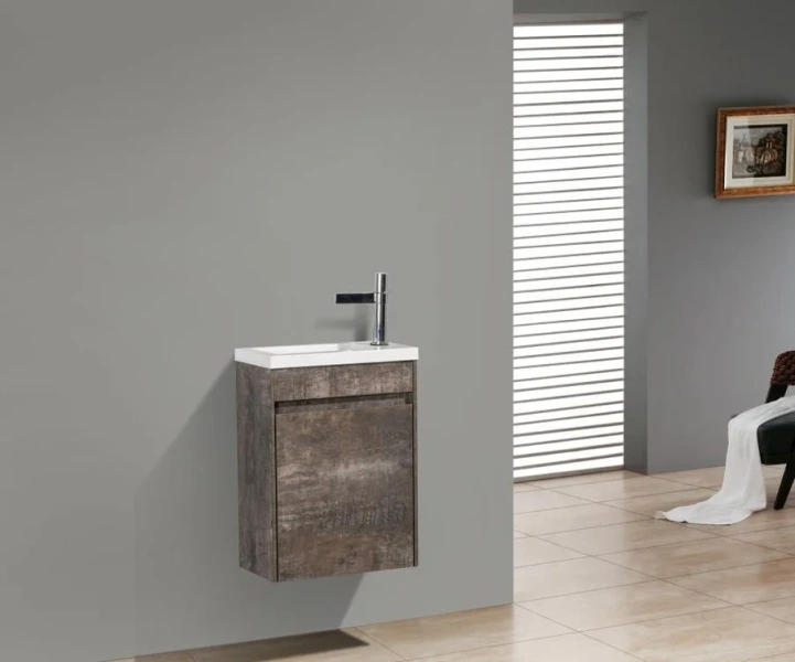 Тумба под раковину подвесная Belbagno Pietra Mini 40 см правосторонняя, stone, 40 см - фото 6