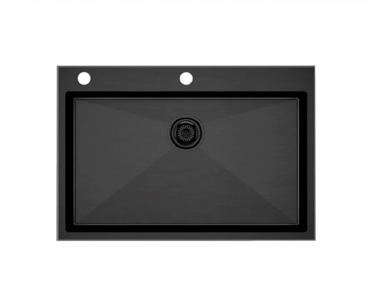 Мойка для кухни Paulmark Kroner-Edge 75 см нержавеющая сталь - фото 4