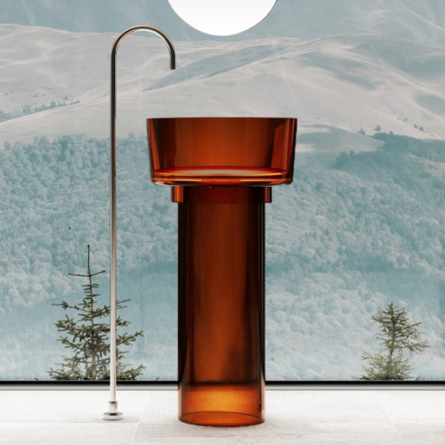 Раковина напольная Abber Kristall 45 см коричневая, современные, hi-tech - фото 2