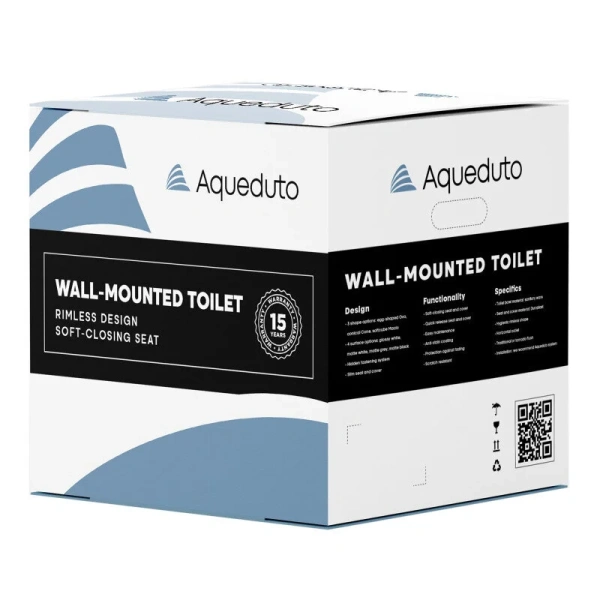 Унитаз подвесной Aqueduto CONE черный матовый, с горизонтальным, прямым выпуском, с прямым выпуском - фото 7