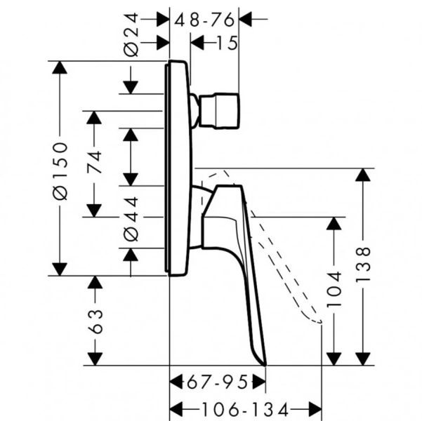 Смеситель для душа Hansgrohe Logis E 71404000 однорычажный - фото 2