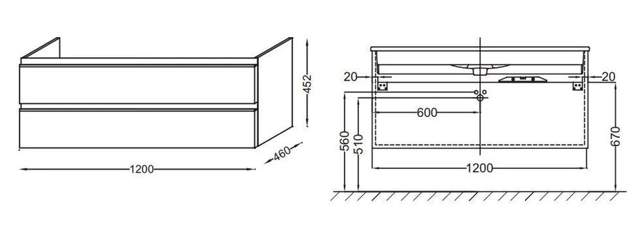 Тумба под раковину подвесная Jacob Delafon Vox 120 см белый блестящий, нет в наличии - фото 2
