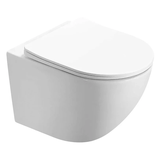 Унитаз подвесной Azario Trevi безободковый, с горизонтальным, прямым выпуском, с прямым выпуском - фото 7