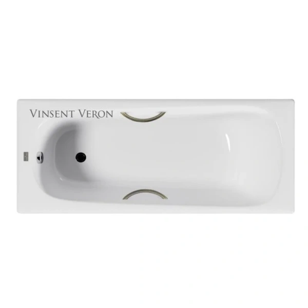 Чугунная ванна Vinsent Veron Concept VCO1507042H/VH0015BR, 150 x 70 см, ручки бронза, цвет белый - фото 3