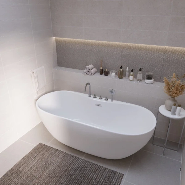 Ванна акриловая Grossman Classic GR-12501-1, со смесителем, 160 x 75 см, белая - фото 4