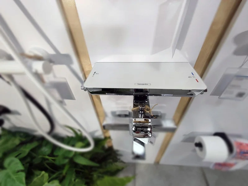 Смеситель для ванны Hansgrohe Ecostat Select полочка хром/белый, настенные - фото 5