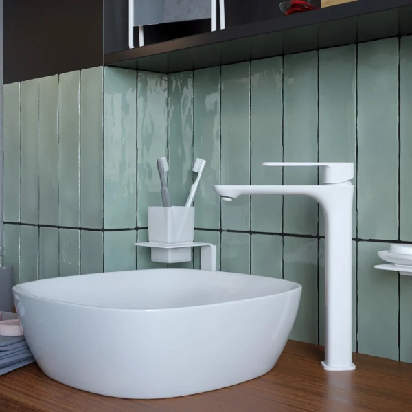 Смеситель для раковины IDDIS Slide белый матовый, на столешницу - фото 6