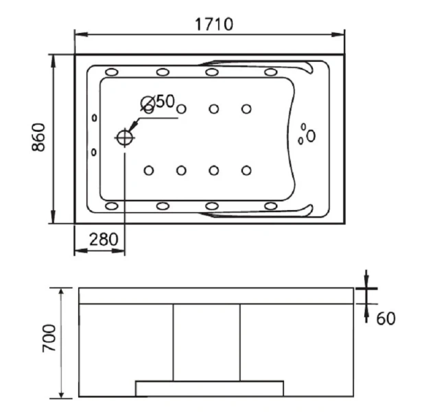 Акриловая ванна правосторонняя Gemy, акриловые index_1 - фото 7