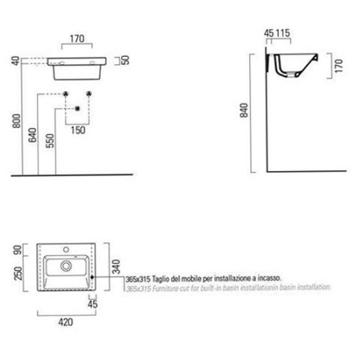 Раковина GSI Norm 8684 - фото 3