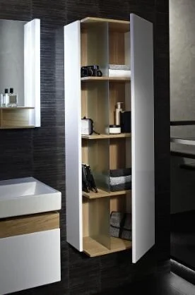 Шкаф-пенал подвесной Jacob Delafon Terrace 50 см правый серый антрацит лак - фото 3