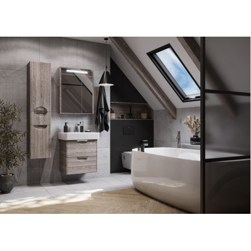 Шкаф-пенал подвесной Акватон Сильва 32 см правый, дуб фьорд, недорого - фото 4