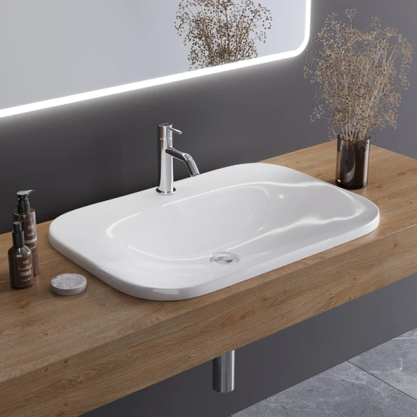 Раковина Cezares 65 см полувстраиваемая, встраиваемые (в столешницу), пристенные - фото 3