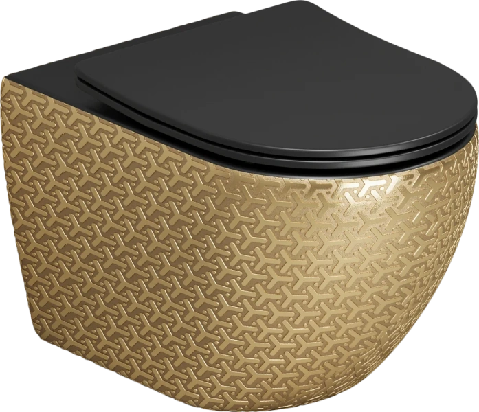 Унитаз подвесной Grossman Color золотой/черный - фото 1