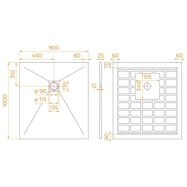 Душевой поддон RGW Stone Tray-W 100x90 см белый - фото 2