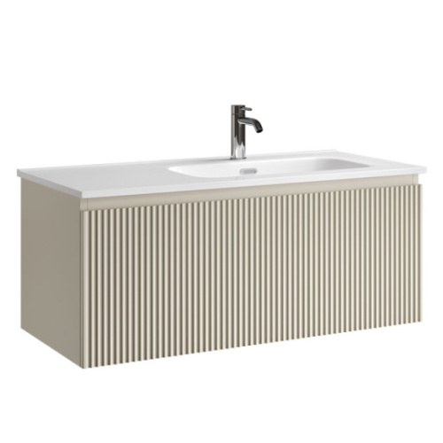 Тумба под раковину подвесная Sancos Snob R 1.0 100 см правая beige soft - фото 7