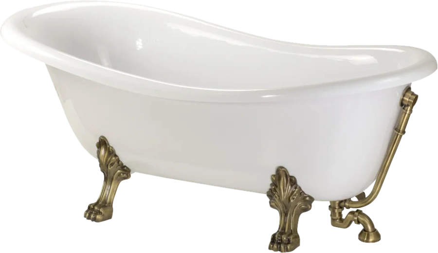 Ванна из искусственного камня Migliore Milady 185х82 см фурнитура бронза - фото 1