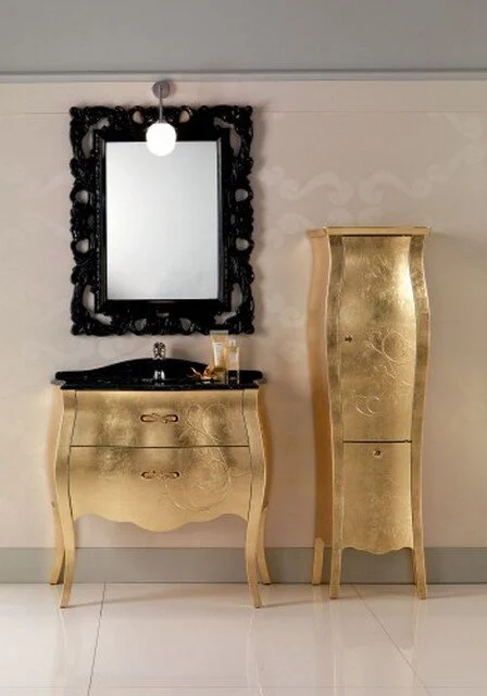 Шкаф-пенал напольный Cezares Tulip 50 см foglia oro - фото 2