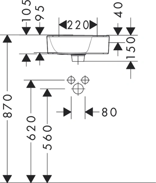 Раковина Hansgrohe Xuniva Q 36 см белая - фото 4