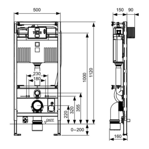 Инсталляция для унитаза Tece TECEprofil 9300344 с бачком - фото 3