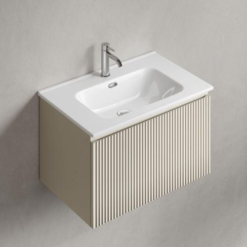 Тумба под раковину подвесная Sancos Snob R 1.0 70 см beige soft, моноблок - фото 5