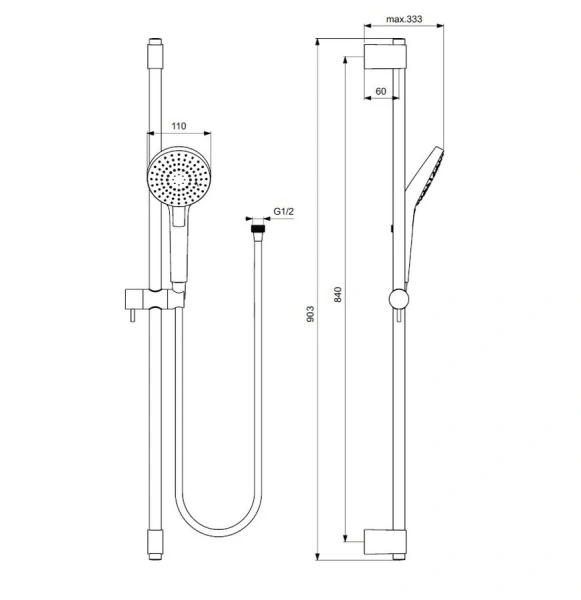 Душевой гарнитур Ideal Standard IdealRain Evo хром - фото 2