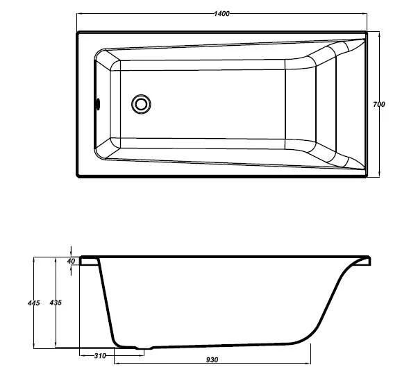Ванна акриловая Cersanit Lorena 140x70 см белая, без гидромассажа, маленькие - фото 6