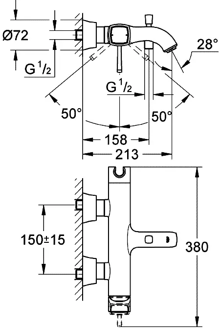 Смеситель для ванны Grohe Grandera 23317 - фото 4