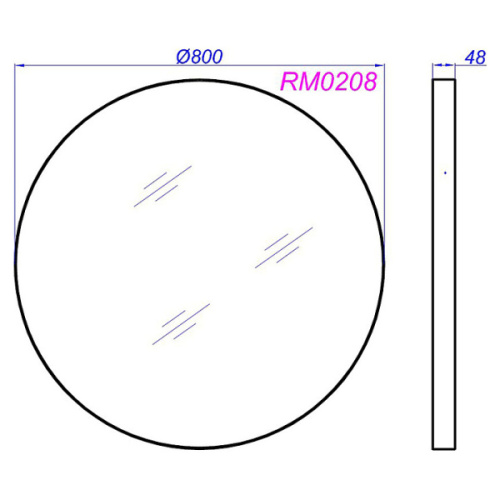 Зеркало Aqwella RM 80 см в металлической раме черное - фото 4