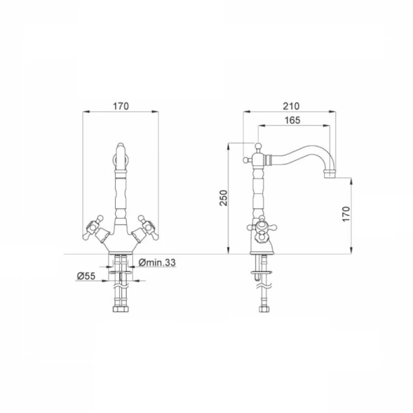Смеситель для раковины Migliore Revival 19 двухвентильный - фото 3