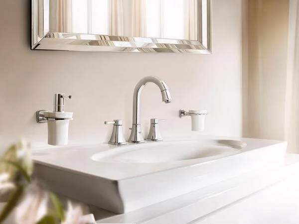 Дозатор жидкого мыла для ванной, хром-золото, Grohe Grandera 40627IG0 index_1 - фото 3