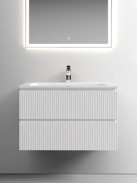 Тумба под раковину подвесная Sancos Snob T 80 см bianco, современная, hi-tech - фото 3