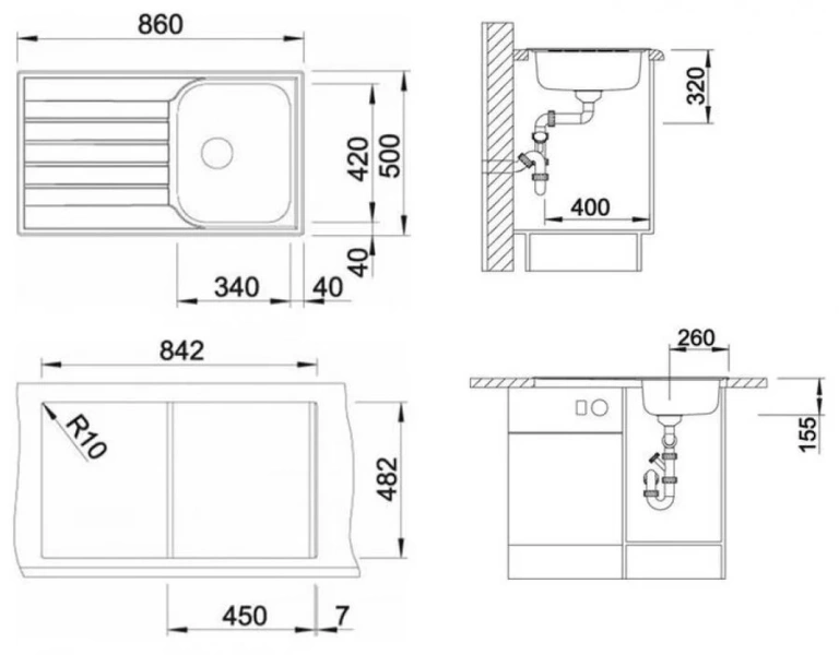 Мойка для кухни Blanco Livit 45 S Salto - фото 2