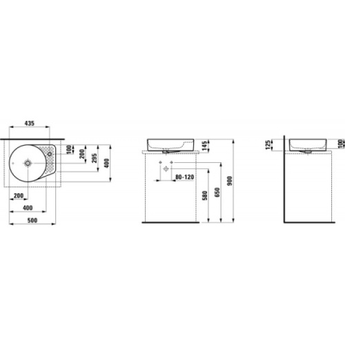 Раковина Laufen Val 50 см без отверстия под смеситель - фото 4