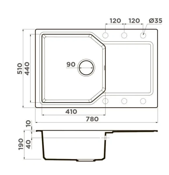 Мойка для кухни Omoikiri Yonaka 78-DC 78 см темный шоколад, коричневые - фото 5