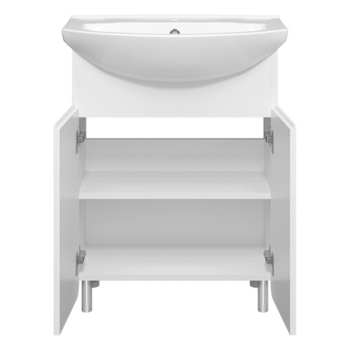 Тумба под раковину напольная Misty Чегет 60 см белая, моноблок - фото 5