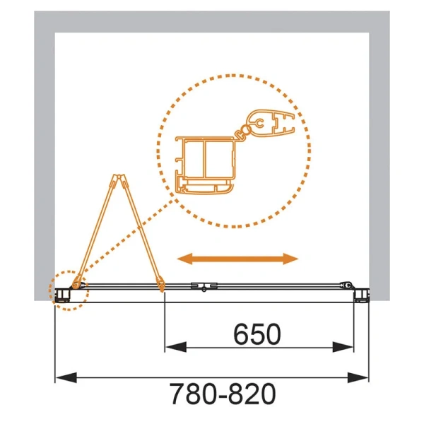 Душевая дверь в нишу Cezares Anima 80 см складная - фото 2
