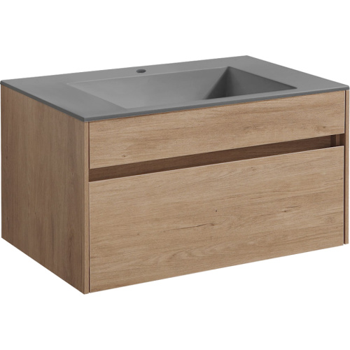 Тумба под раковину подвесная Vincea Chiara 79,2 см N.Oak, комплект (набор) - фото 8