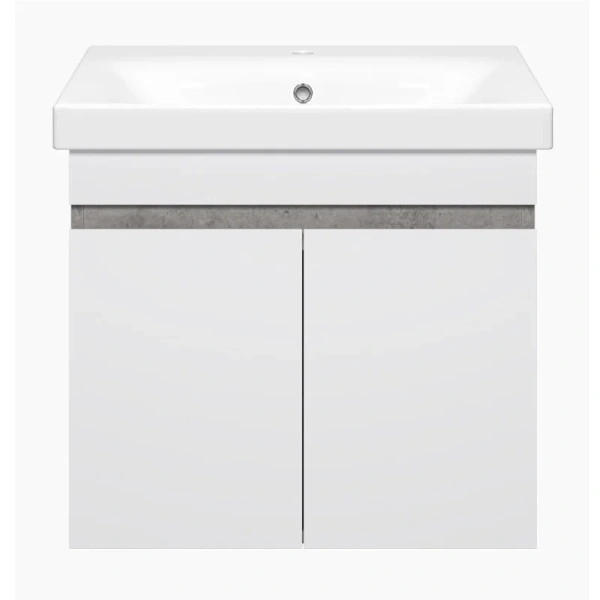 Тумба с раковиной подвесная Misty Ронда 60 см с дверцами