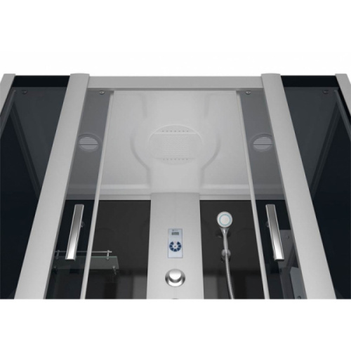 Душевой бокс, задние стенки чёрные, стекло тонированное, Erlit ER 4515TP-C4, с ванной - фото 5