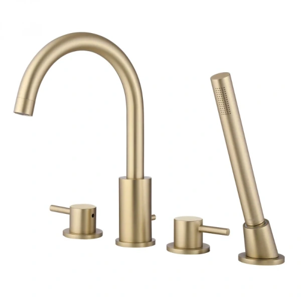 Смеситель для ванны Abber Wasser Kreis золото матовое - фото 1