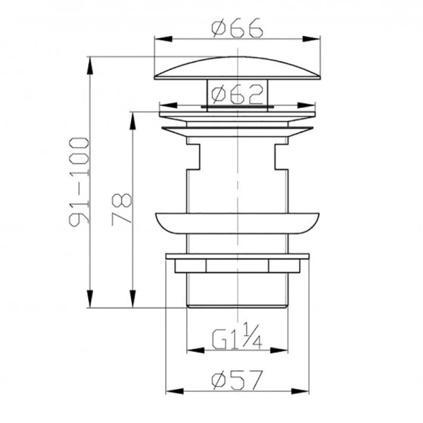 Донный клапан для раковины BelBagno с системой клик-клак, золото - фото 2