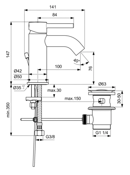 Смеситель для раковины Ideal Standard Ceraline хром, для раковины - фото 2