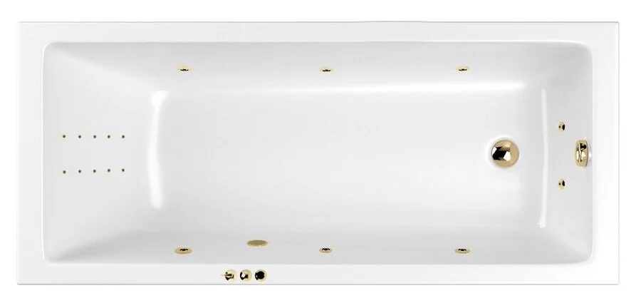Ванна гидромассажная Whitecross Wave Slim 180 х 80 см, SMART NANO, золото, белый, 0111.180080.100.SMARTNANO.GL - фото 2