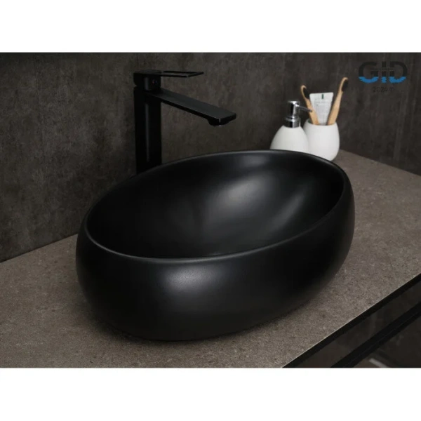 Раковина GID Lago Bm9030b 48 см черная - фото 4